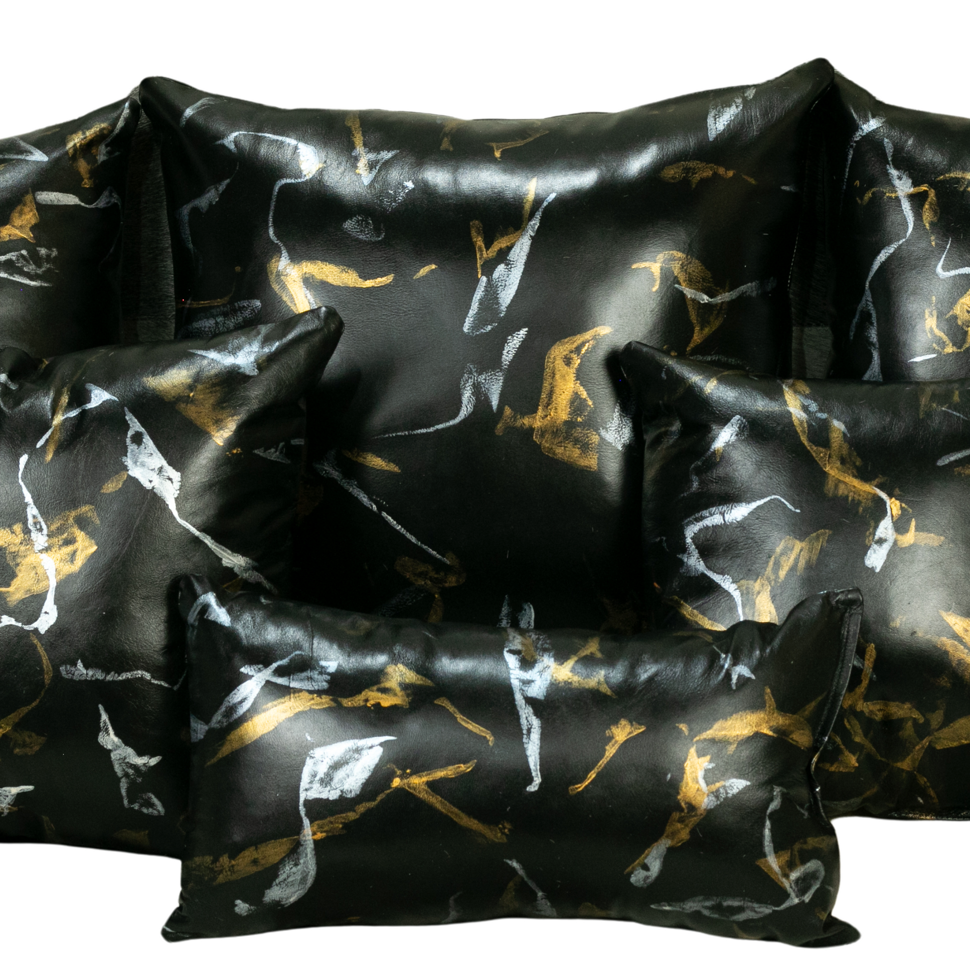 Cojín negro oro/plata