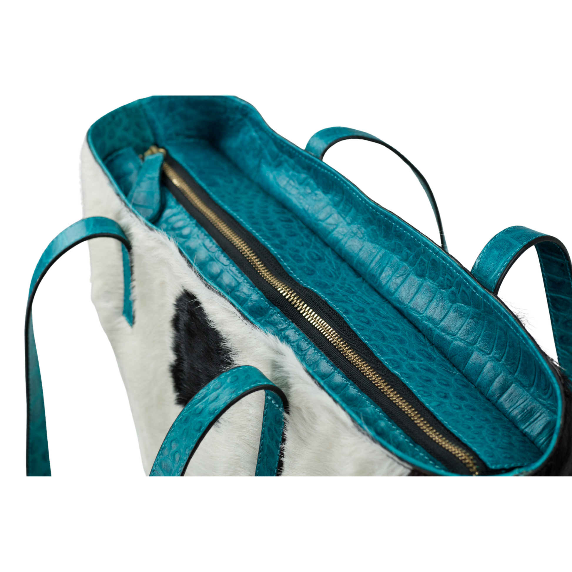 Bolsa April pelo y piel grabada