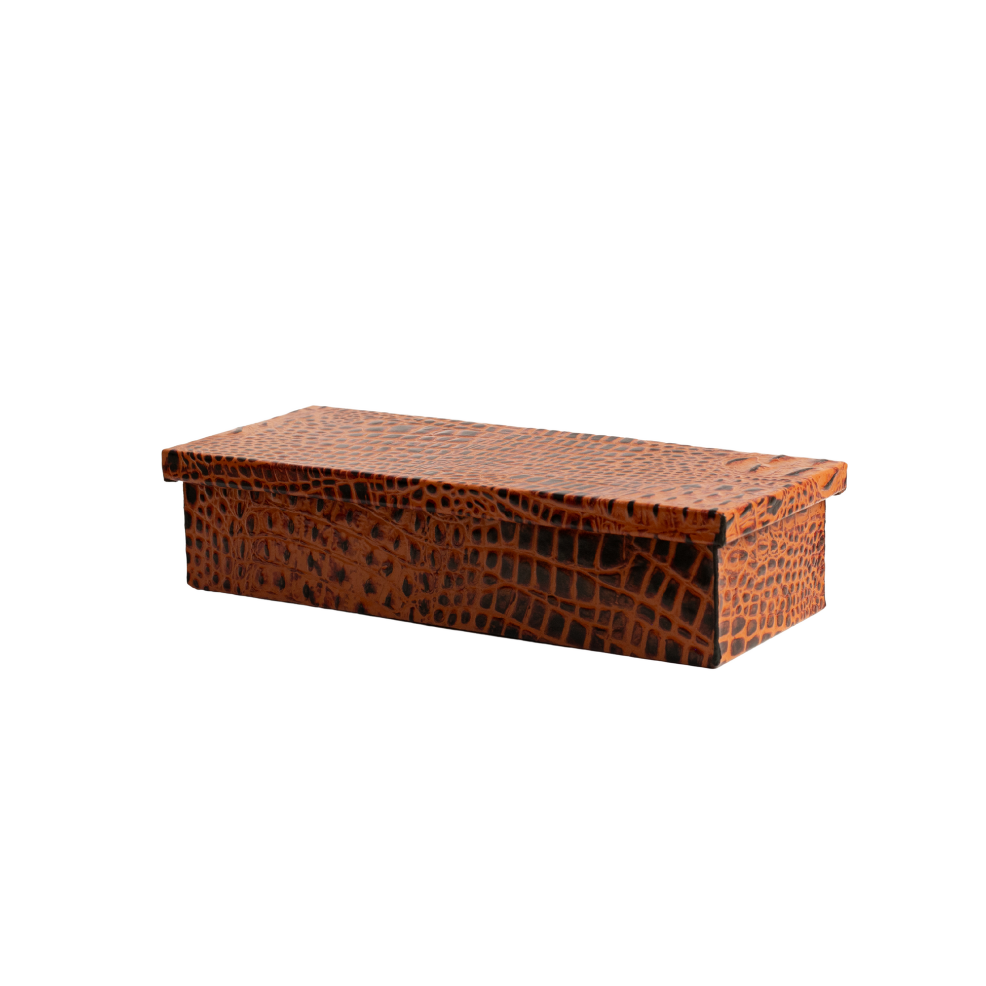 Caja cocodrilo naranja