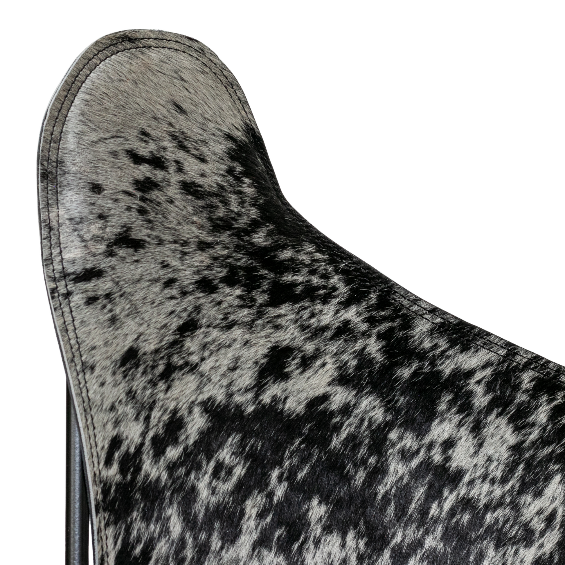 Silla mariposa con pelo granizado negro con blanco 2