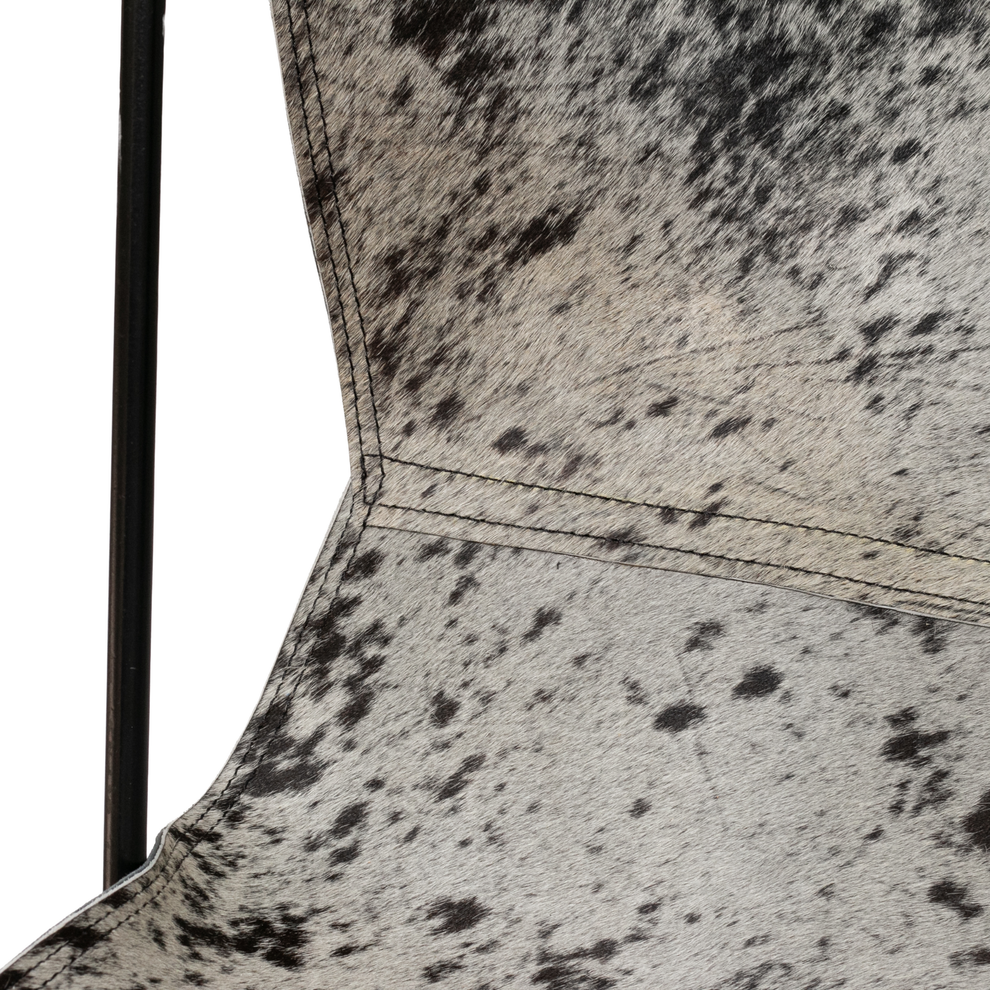 Silla mariposa con pelo granizado negro con blanco 2