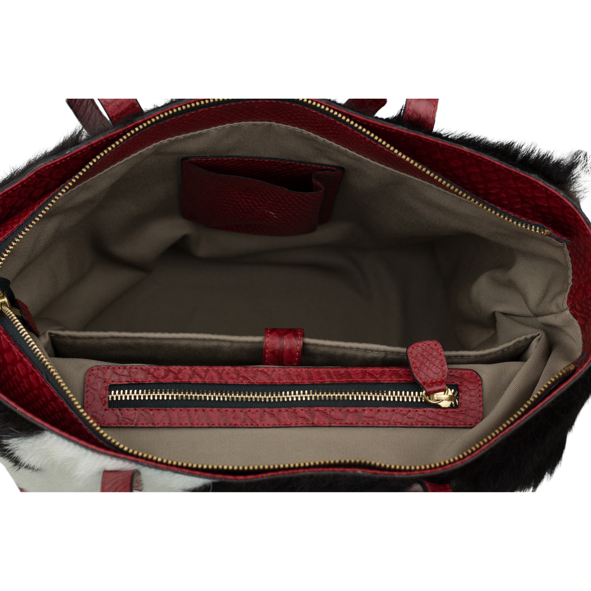 Bolsa April pelo y piel grabada