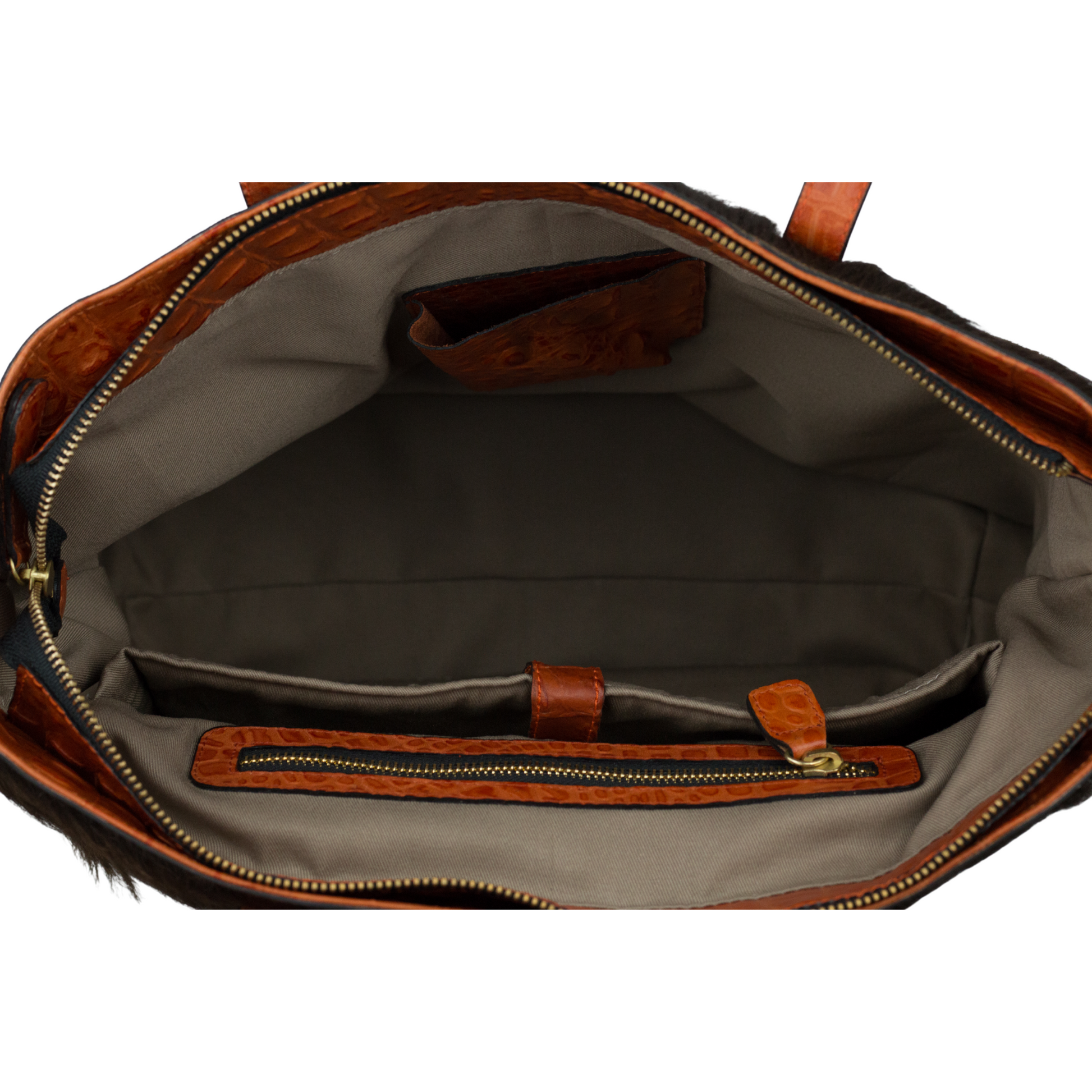 Bolsa April pelo y piel grabada