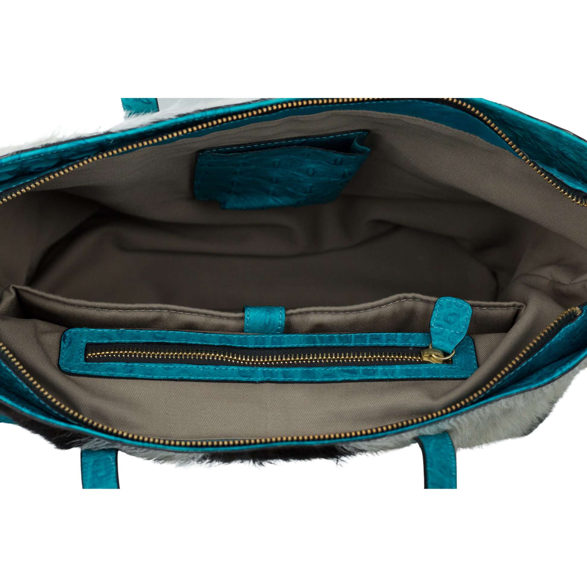 Bolsa April pelo y piel grabada