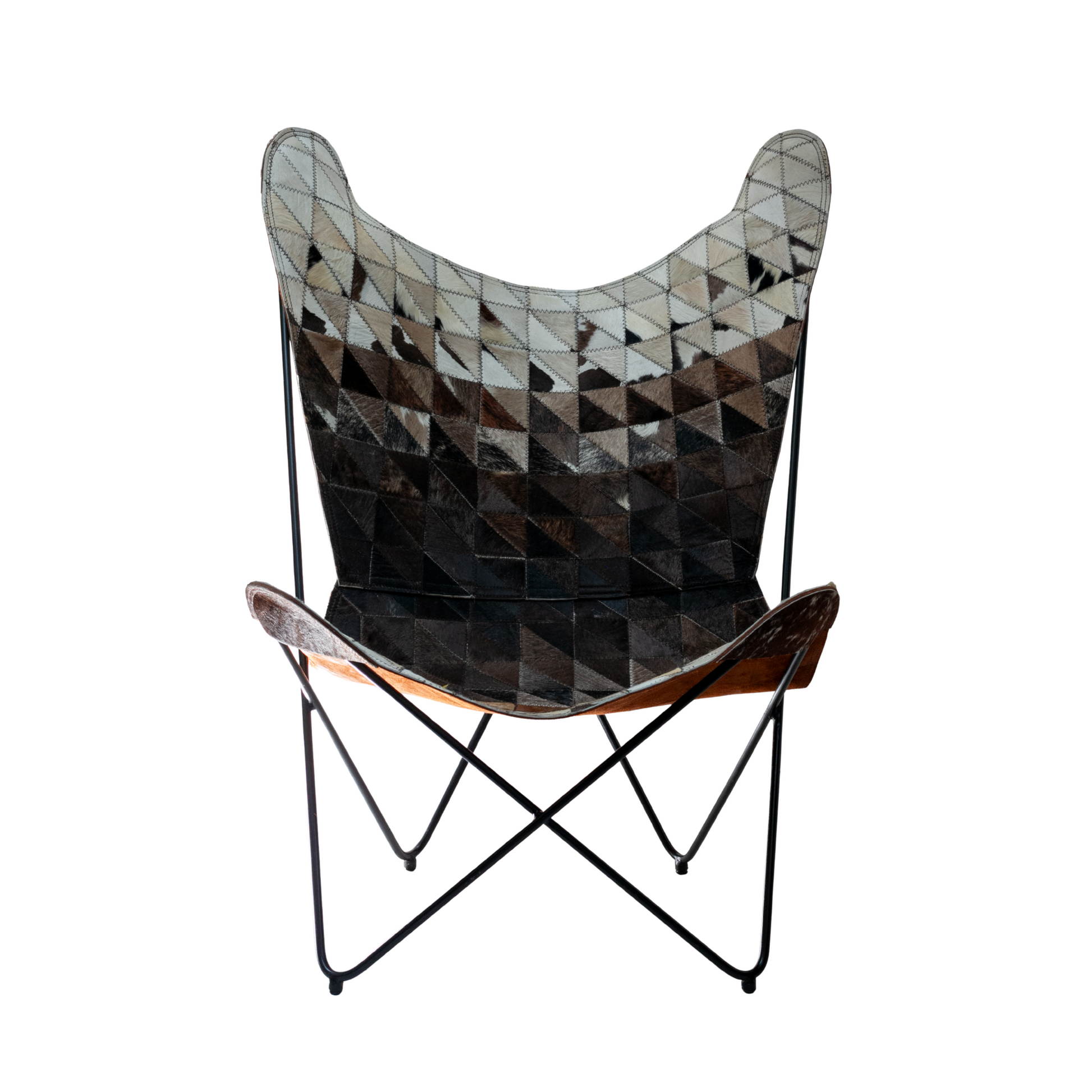 Silla mariposa con pelo efecto degradado café