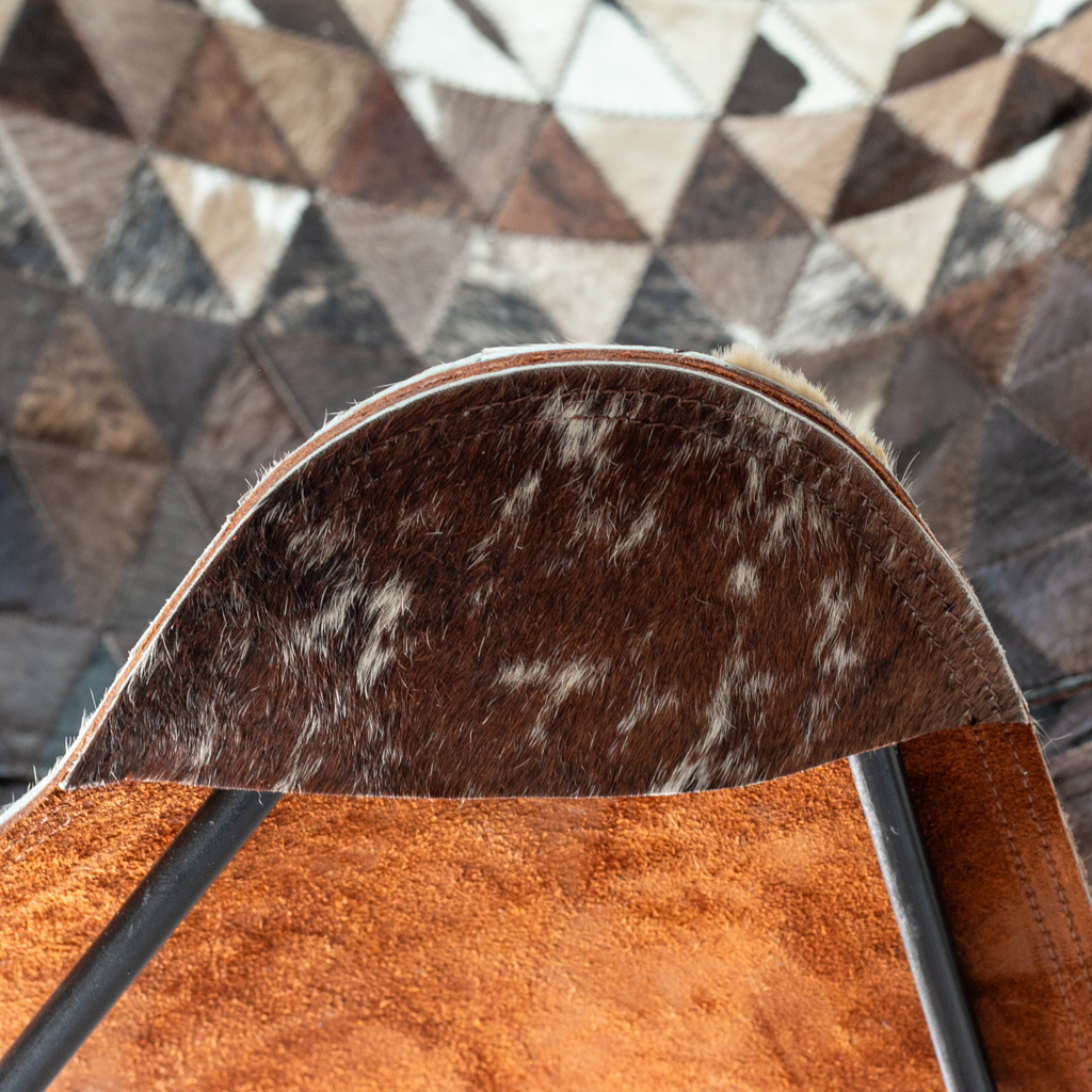 Silla mariposa con pelo efecto degradado café