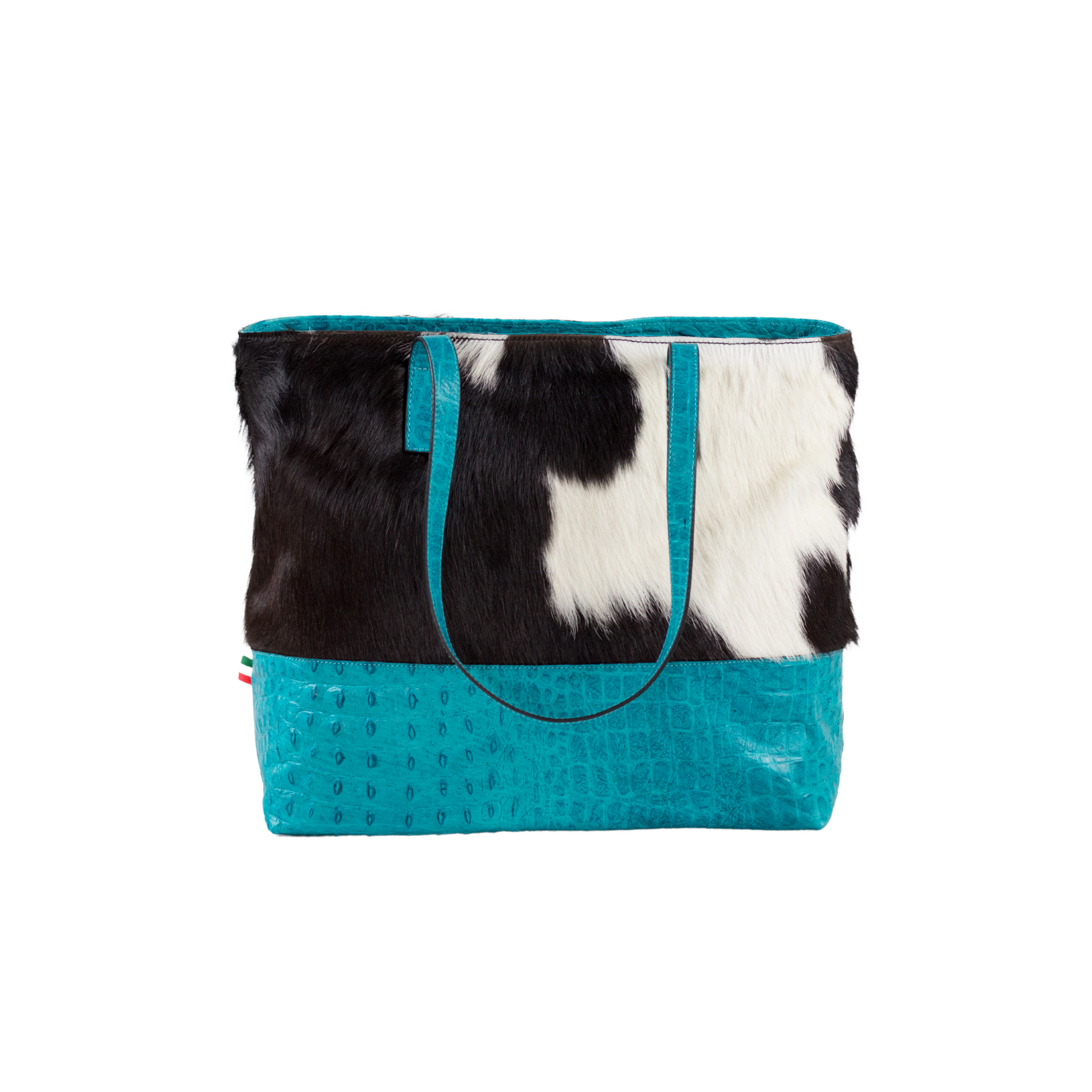 Bolsa April pelo y piel grabada