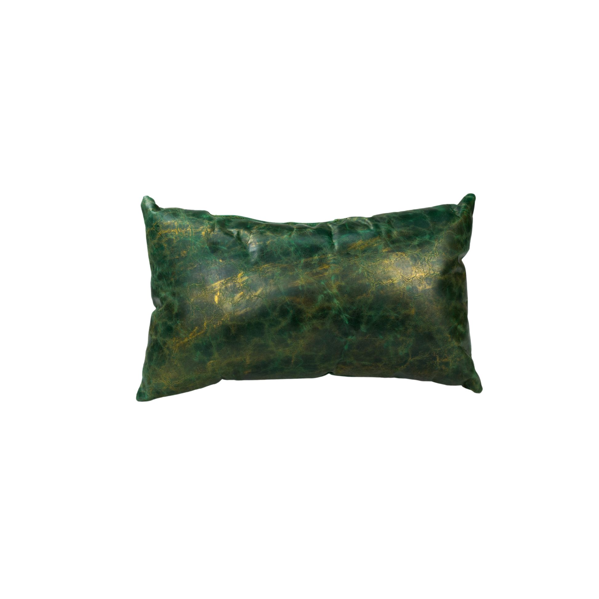 Cojín verde destellos dorados 45 x 25 cm