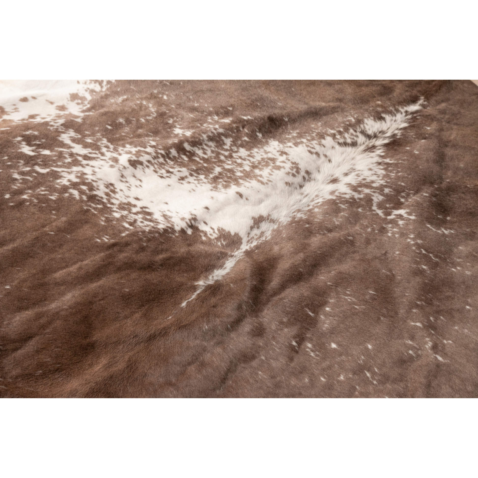 Brown granulated hair leather rug