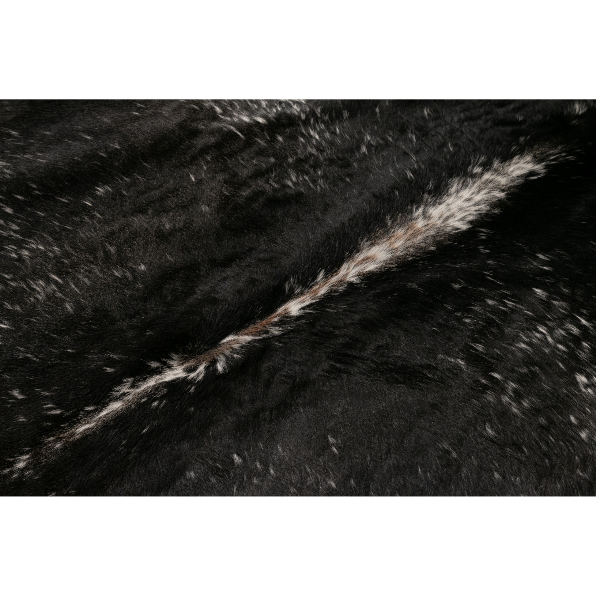 Black granized hair leather rug