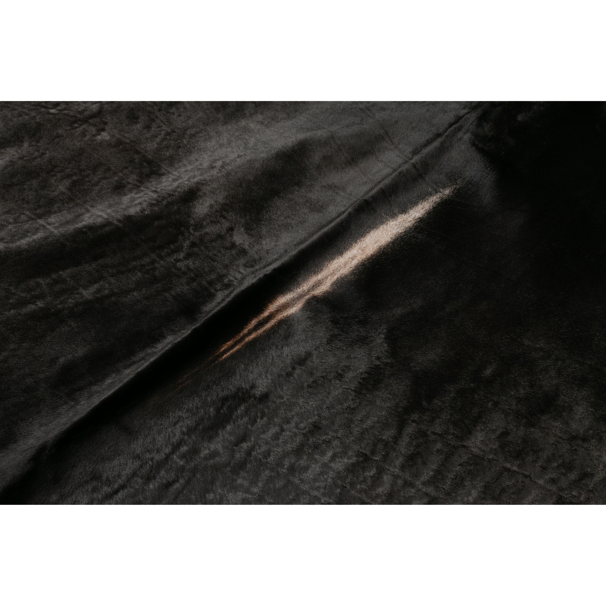 Black hair leather rug