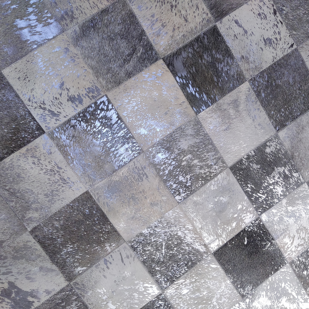 Tapete cuadros gris destellos plata