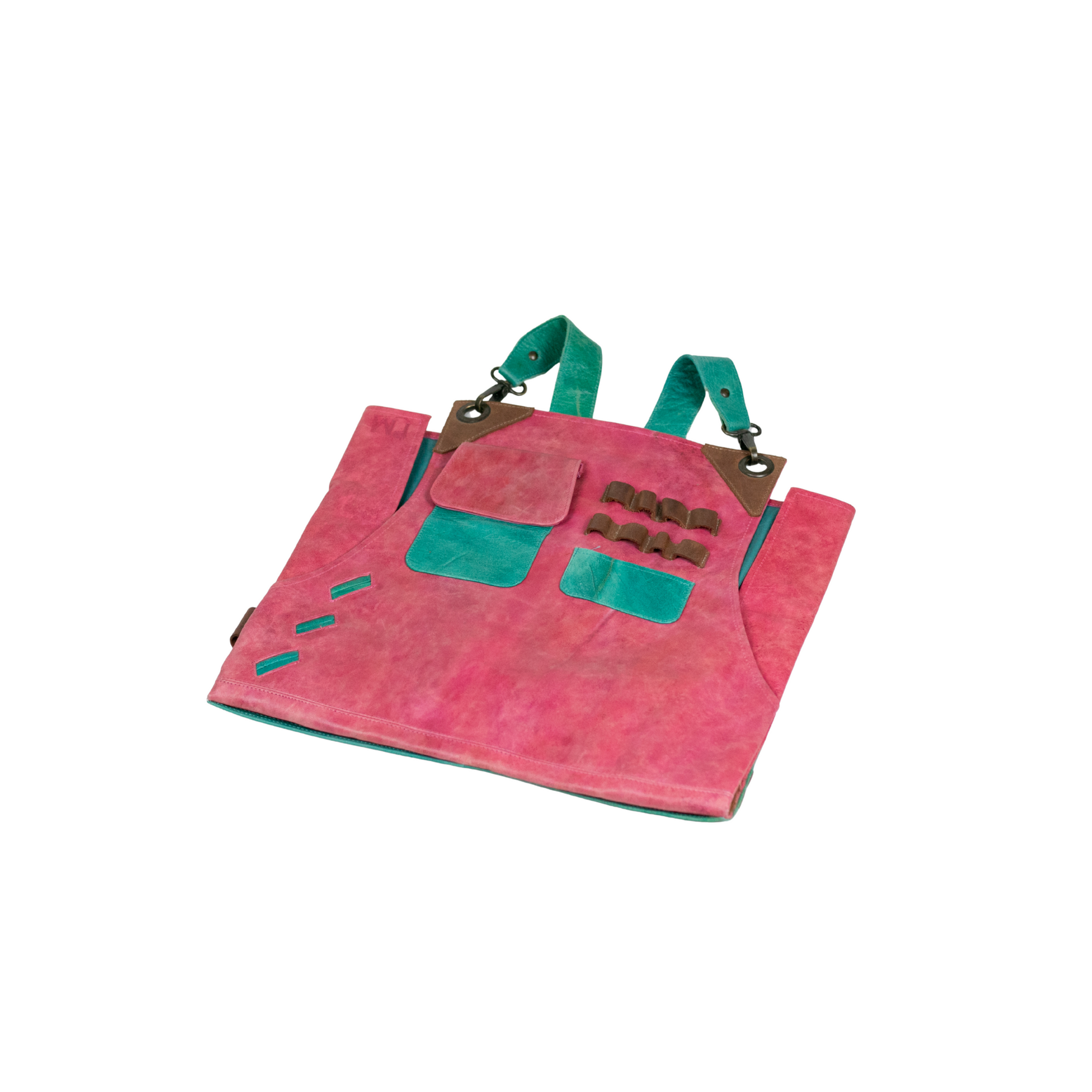 Mandil Herrero rosa y verde aqua talla mediana