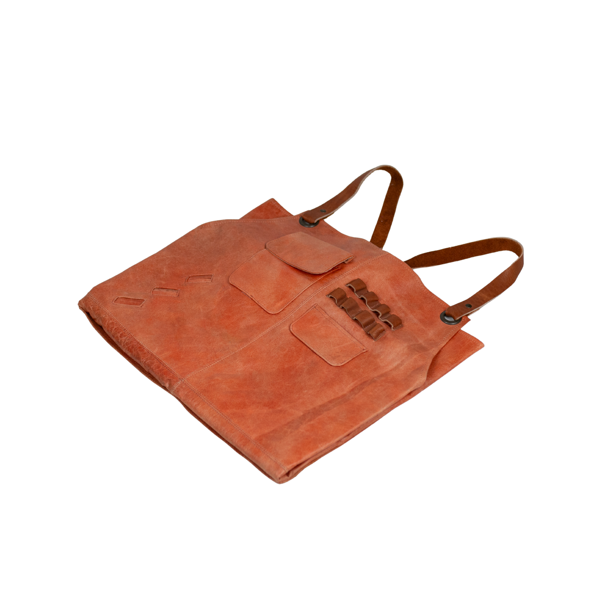 Mandil Herrero naranja y café talla grande