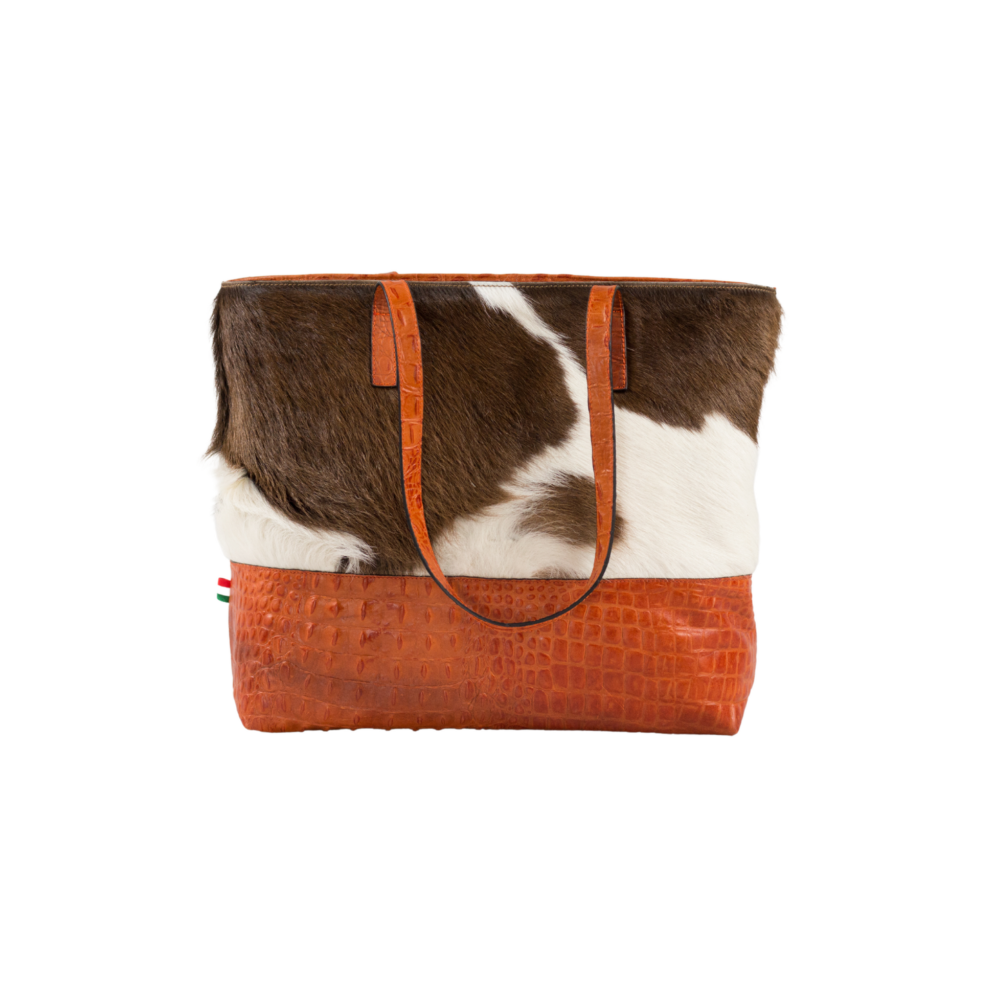 Bolsa April pelo y piel grabada
