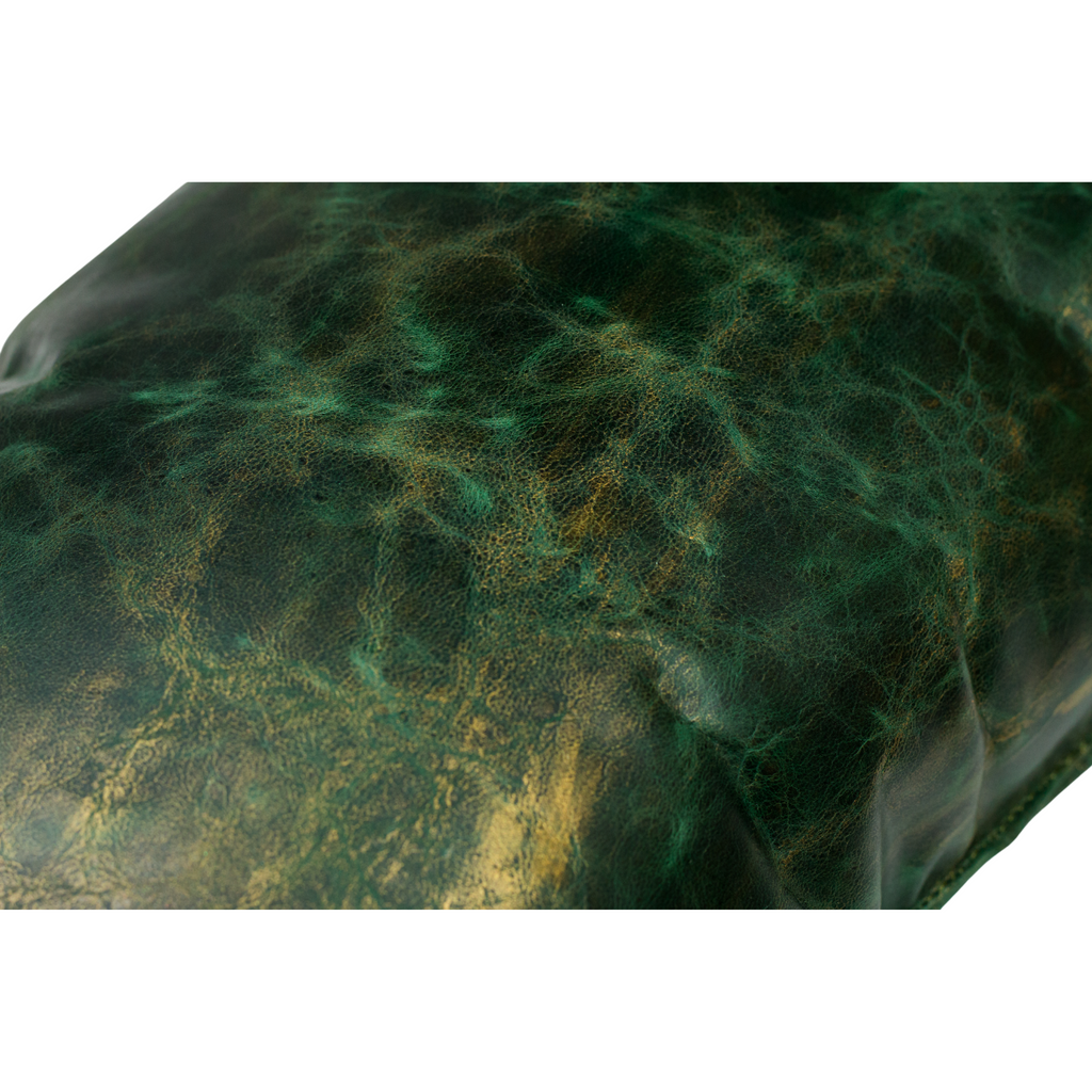 Cojín verde destellos dorados 45 x 25 cm