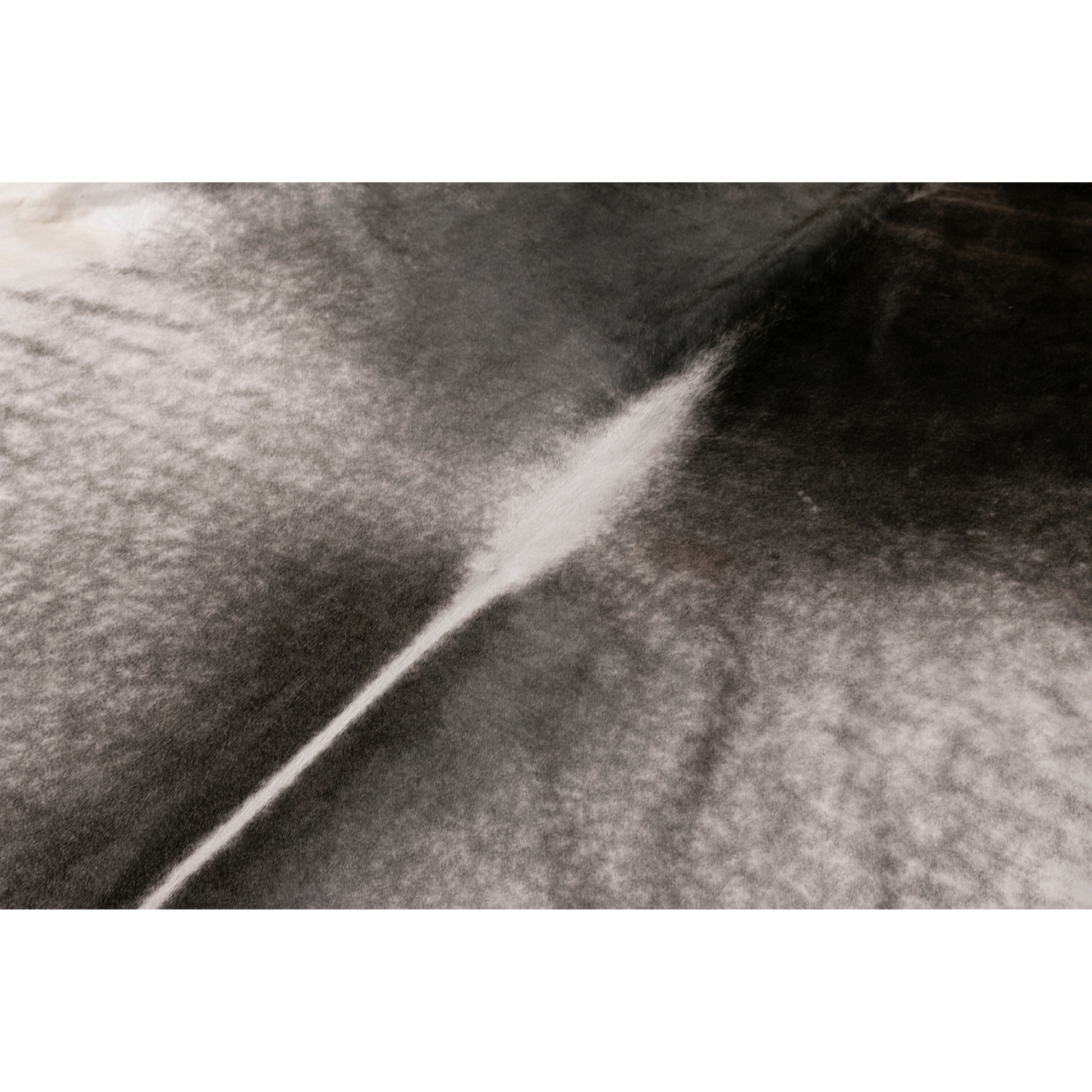 Gray fur leather rug