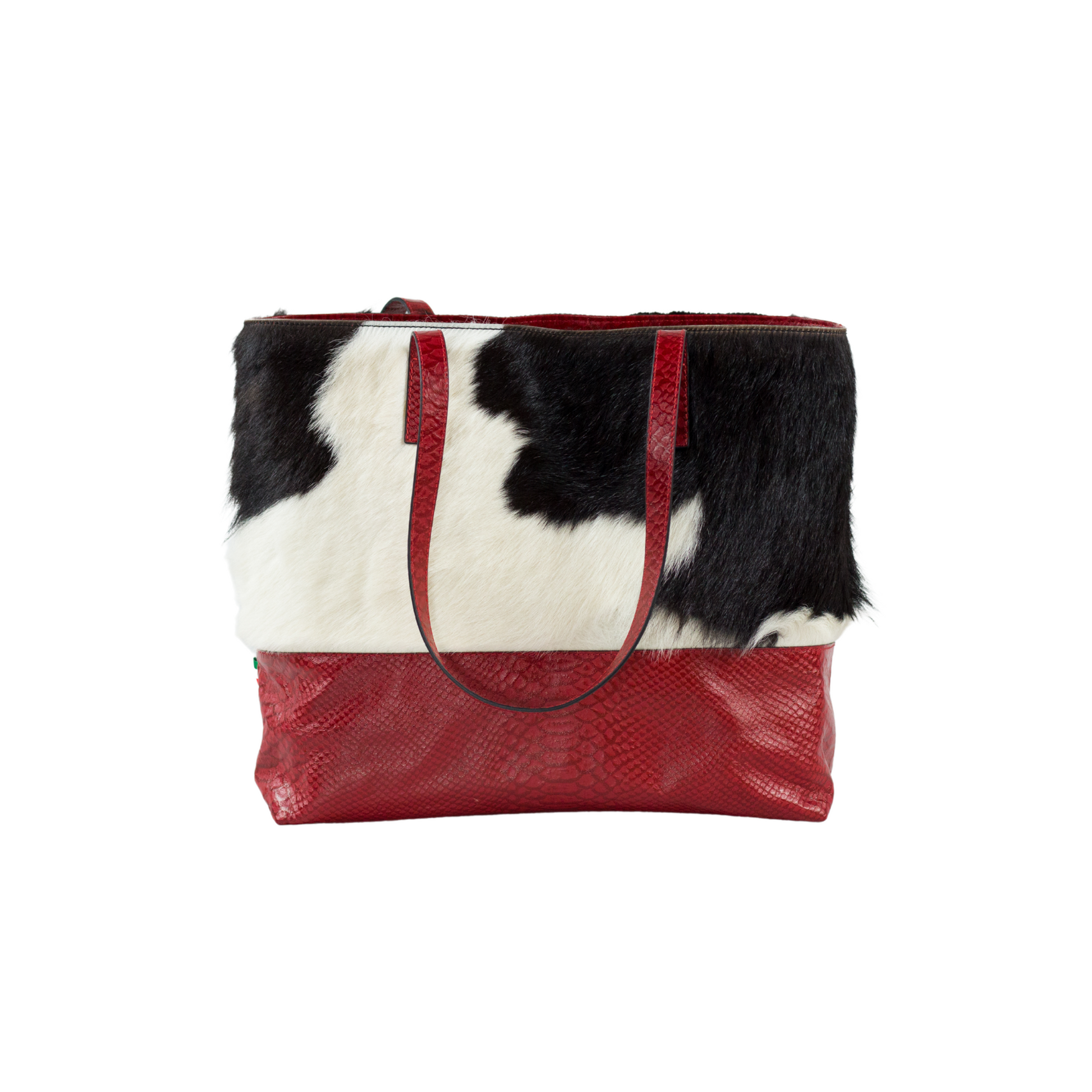 Bolsa April pelo y piel grabada