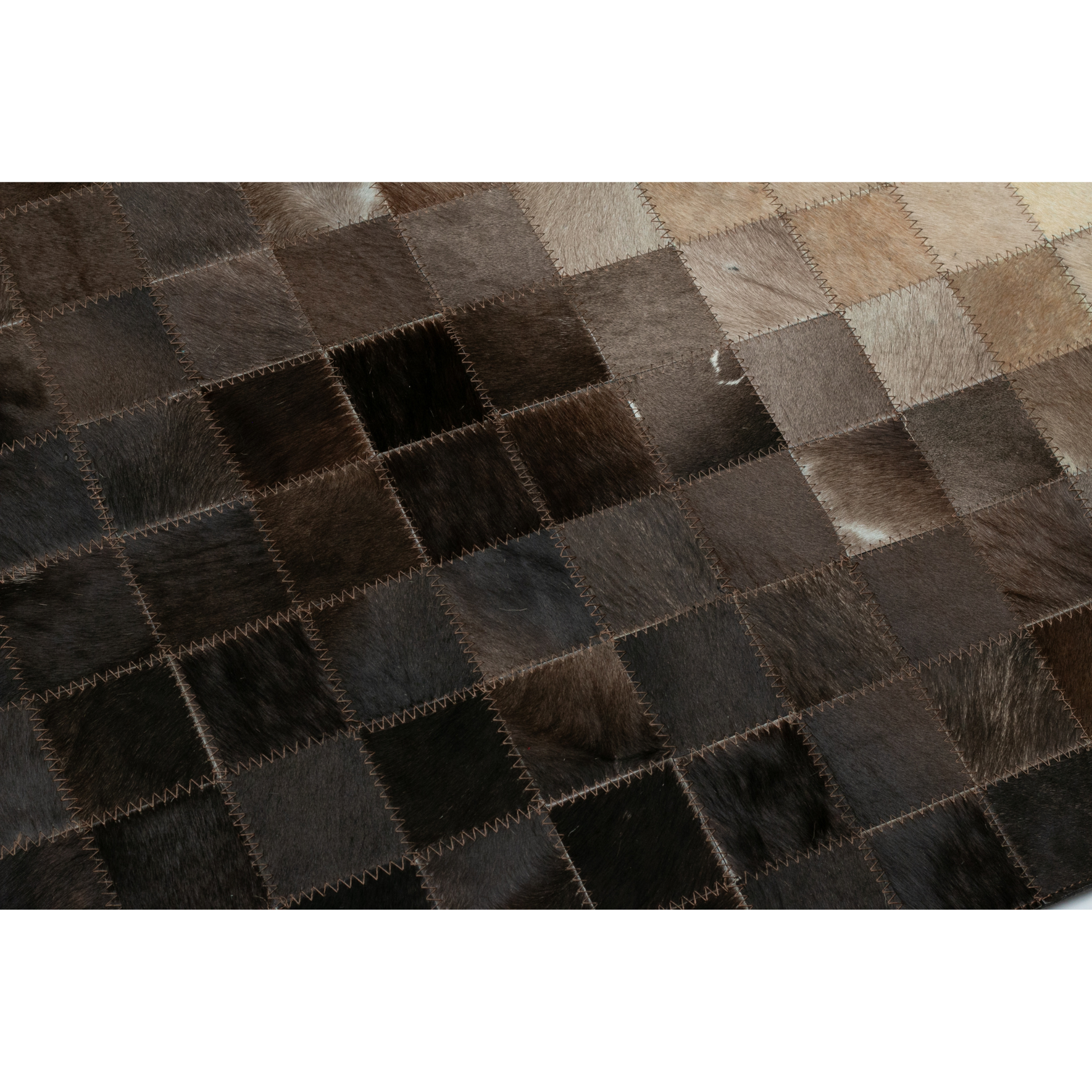 Tapete Café con Degradado de Cuero con Pelo – Pie de Cama 91 x 63 cm