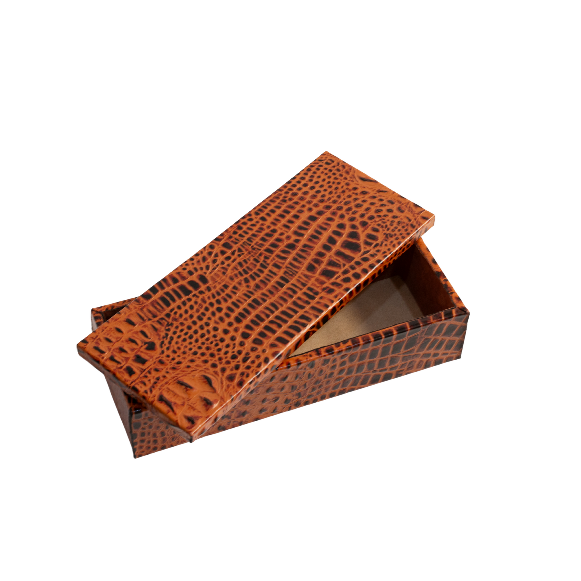 Caja cocodrilo naranja