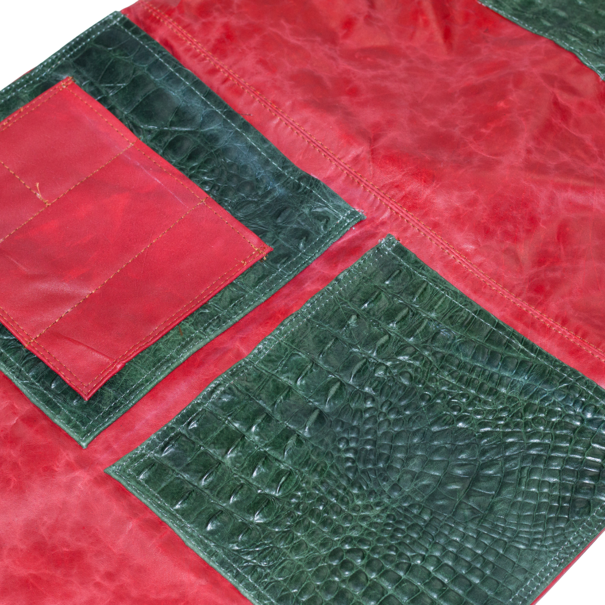 Mandil Mixer rojo / cocodrilo verde mediano