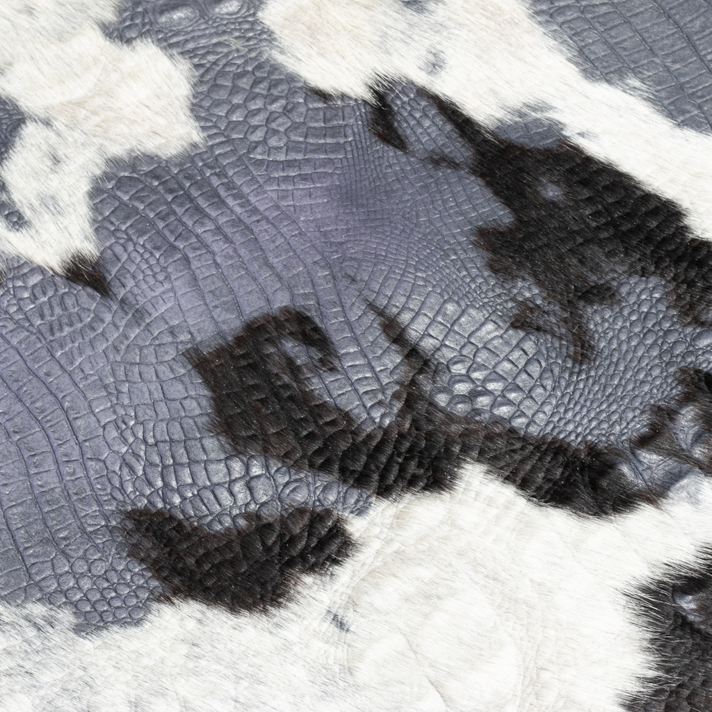 Tapete cuero de pelo con grabado de cocodrilo