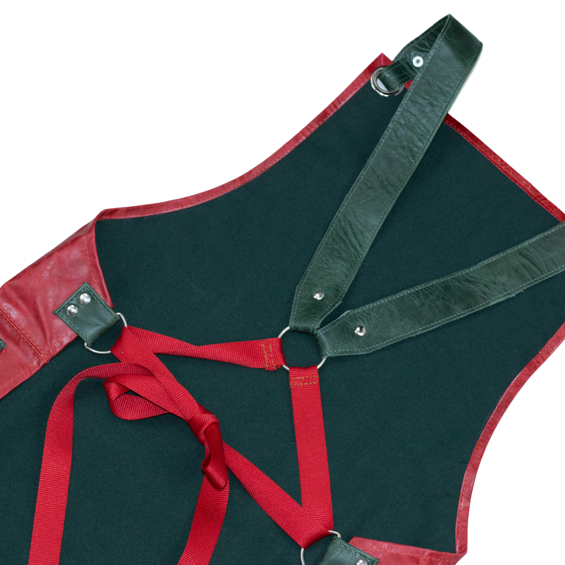 Mandil Mixer rojo / cocodrilo verde mediano