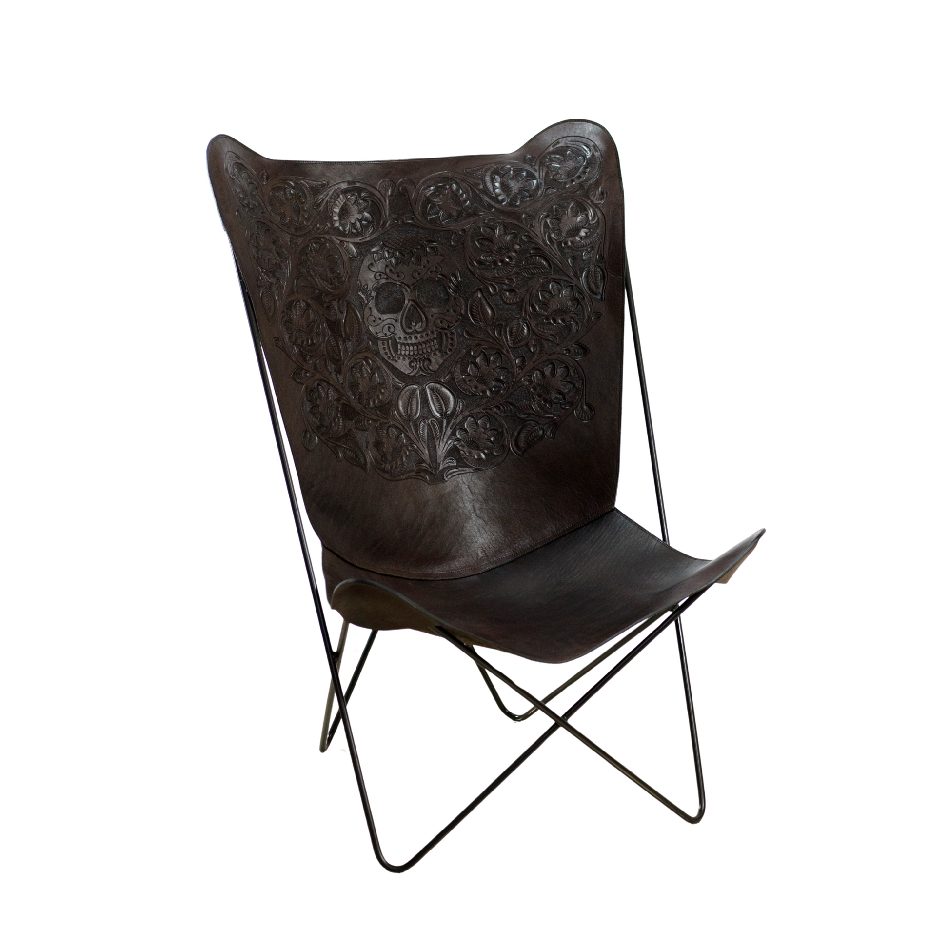 Silla mariposa calavera café