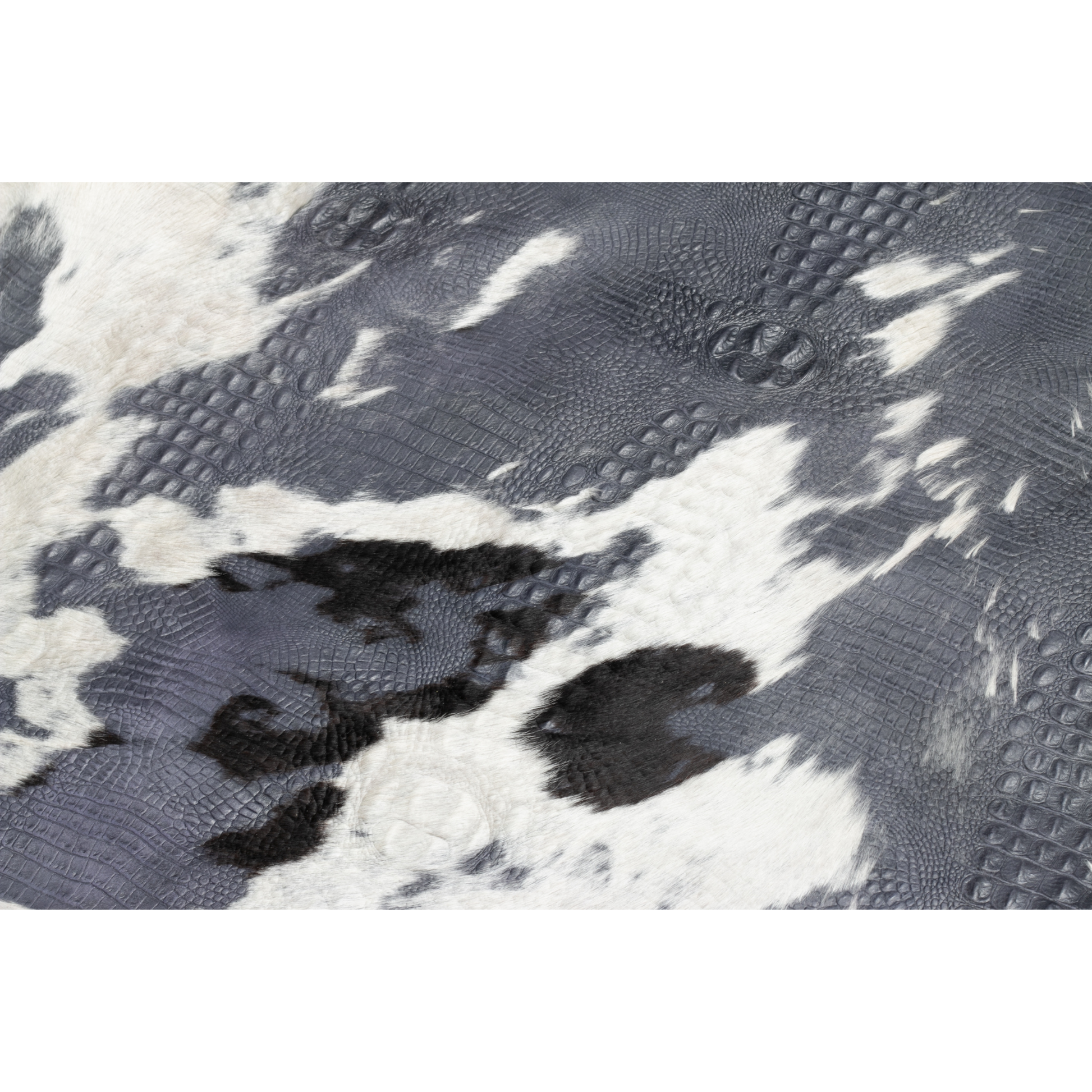 Tapete cuero de pelo con grabado de cocodrilo