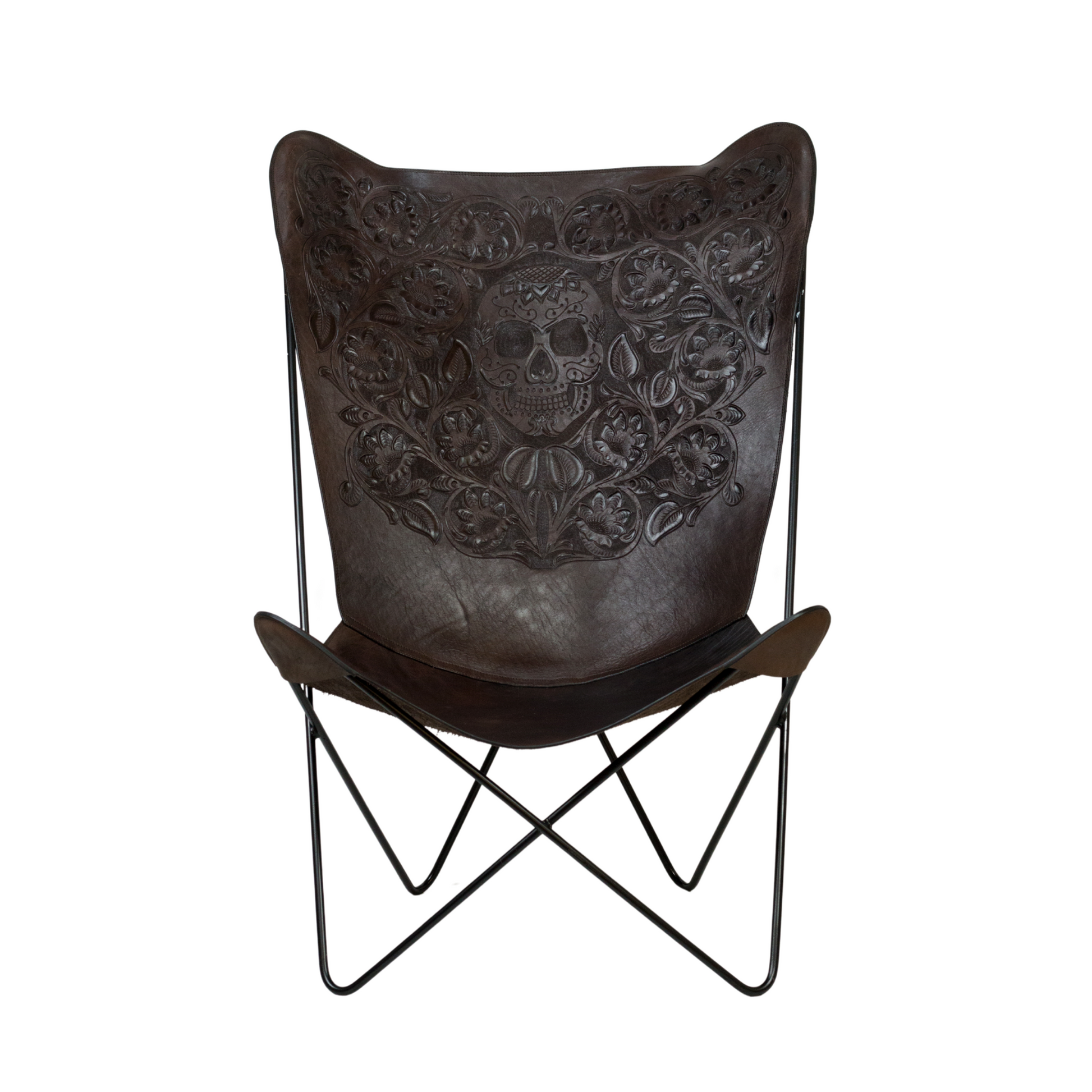 Silla mariposa calavera café