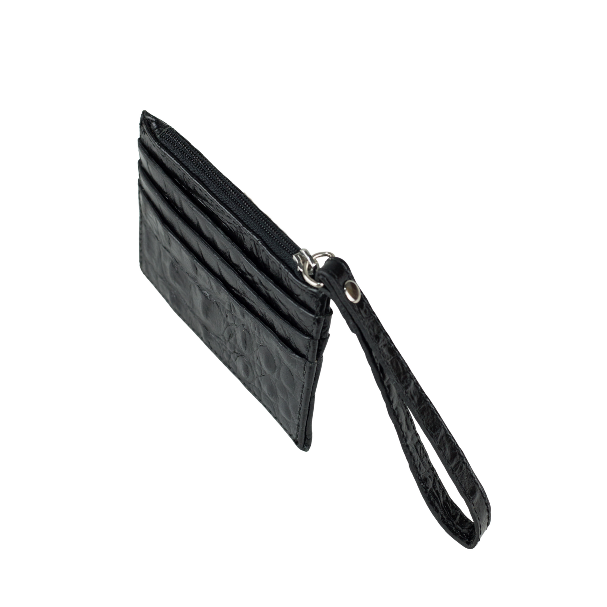 Tarjetero con grabado de cocodrilo