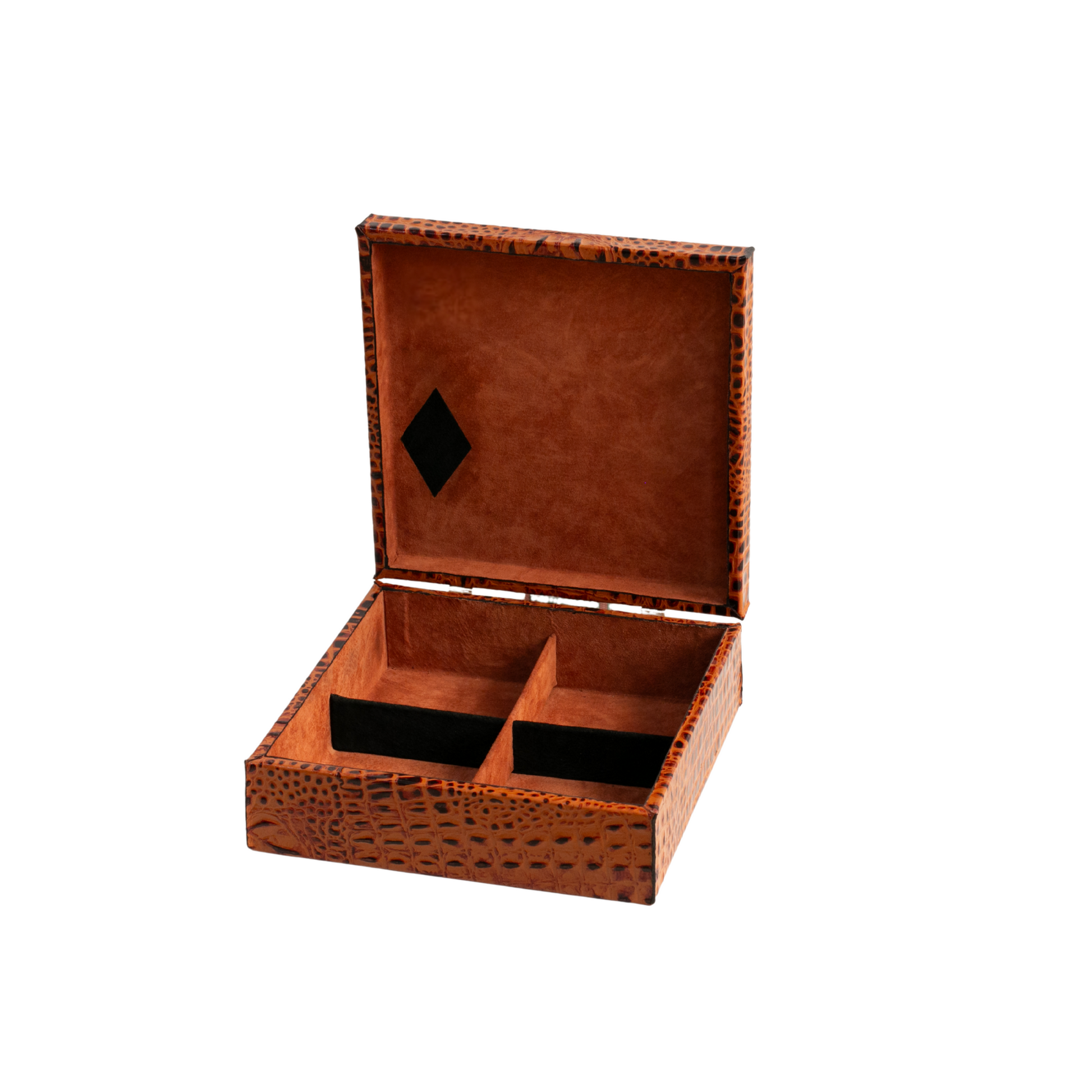 Caja cuadrada cocodrilo naranja