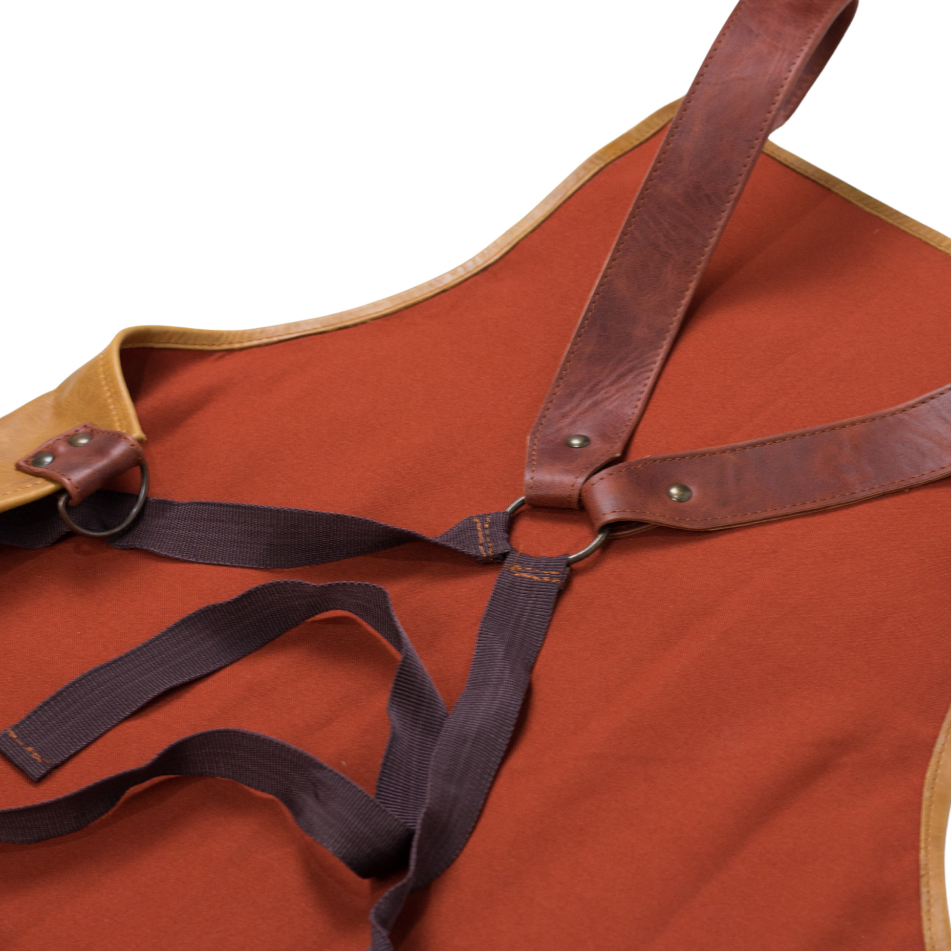 Mandil Mixer amarillo y terracota talla mediana