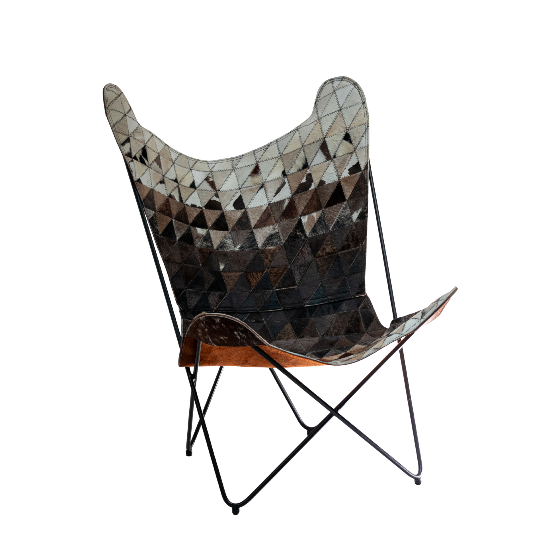 Silla mariposa con pelo efecto degradado café