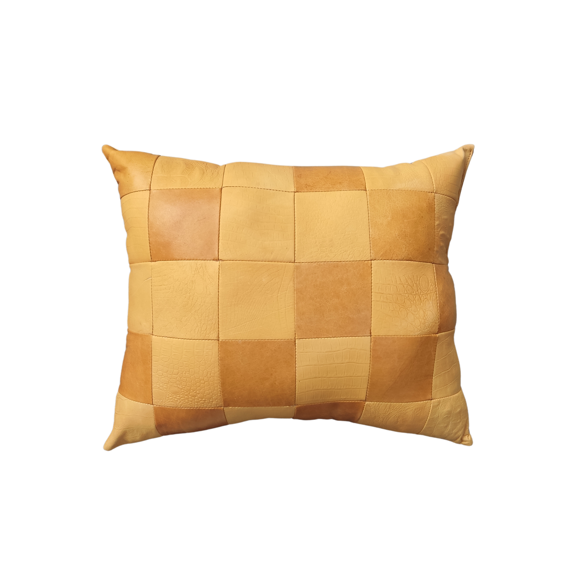 Cojín cuadros amarillo cocodrilo 54 x 45 cm